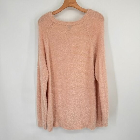 Torrid Womens blush Pink Fluffy Knit Sweater Size 1X Cotton Blend plus - Picture 9 of 13